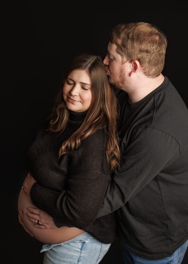 intimate studio maternity session