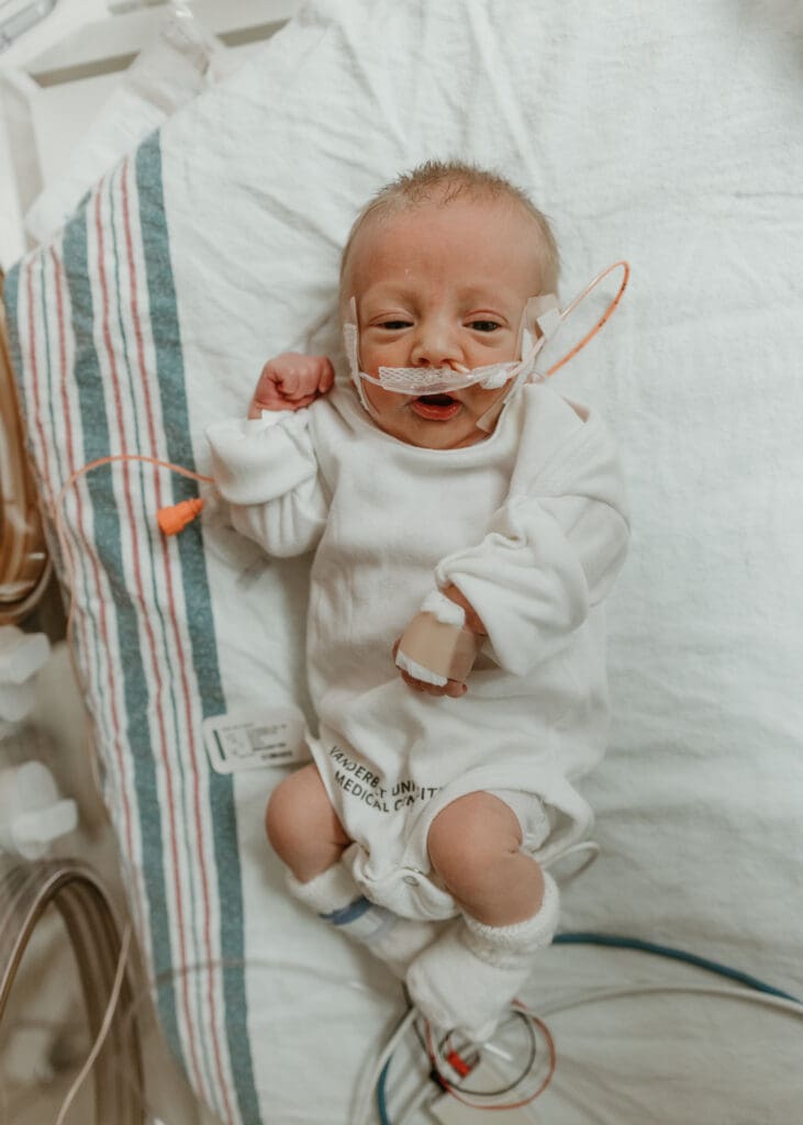 preemie baby during nicu hospital session