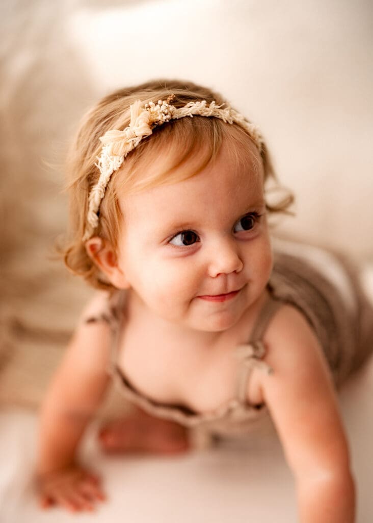 lifestyle cake smash session with a one year old girl